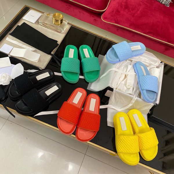 

leather sandals woman slippers designer slide capital letter imported special cloth surface sheepskin lining designers flat womans shoe plat, Black
