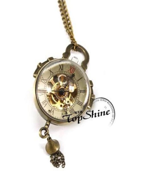 

antique fish eye style retro mechanical pocket watch handwinding men pocket watches6852313, Slivery;golden