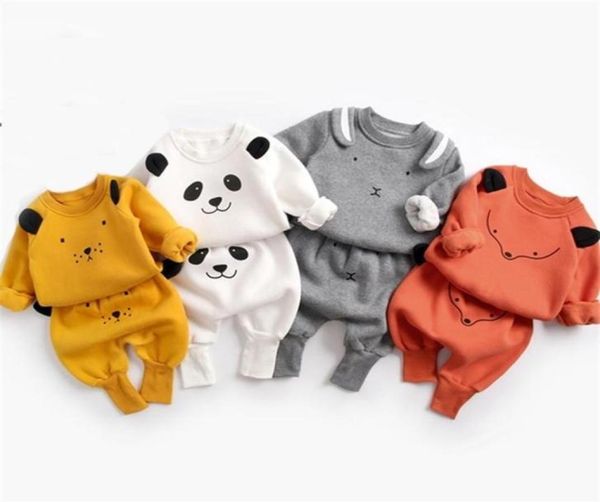 

baby suit autumn winter baby boy cartoon cute clothing pullover sweatshirt pant clothes set baby toddler girl outfit suit lj318665681, White