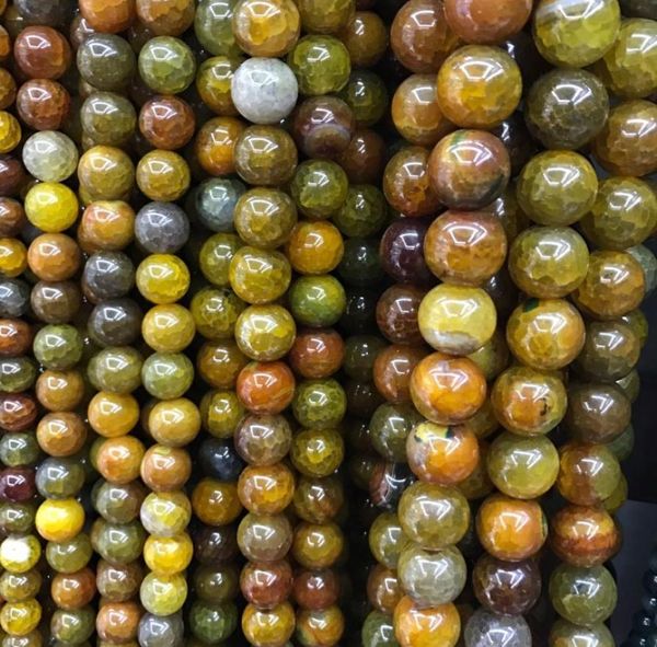 

20mm tea dragon gem polish beads whole round natural loose stone bead for jewelry making stone onyx diy bracelet strand 40cm2708950, Black