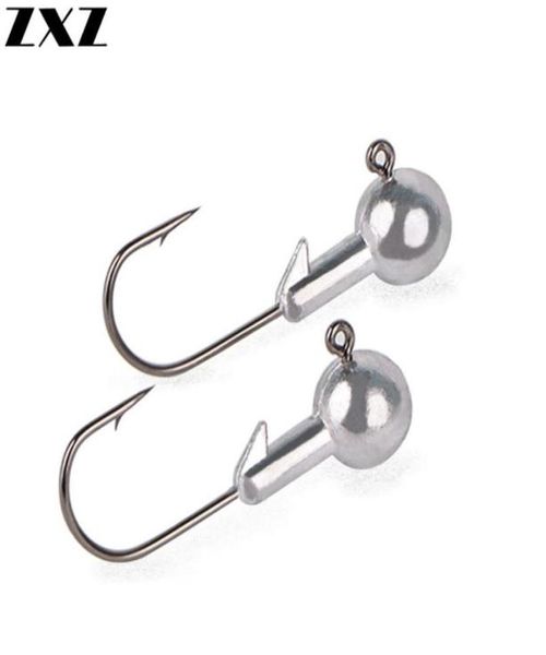 

50pcsbox barbed jigging lead head fishing hook jigs kit for soft lure worm lures hooks jig leaded fishhooks with tackle box t410287274874
