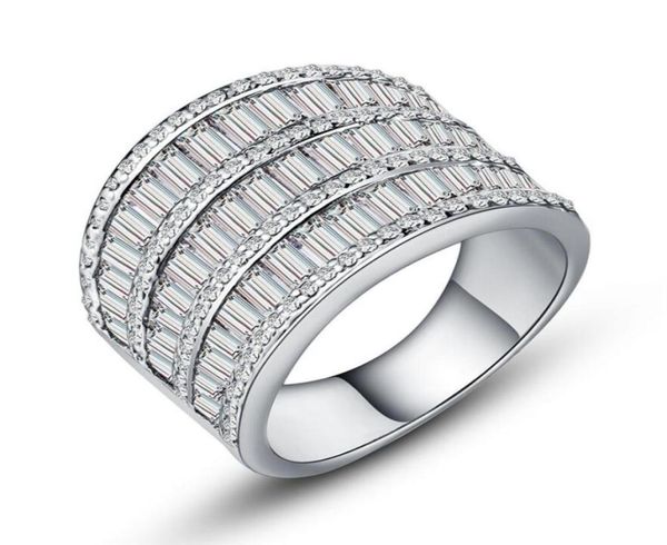 

victoria wieck luxury jewelry wide ring for women 925 sterling silver white gold plated princess white z cz diamond party wed3239211, Slivery;golden