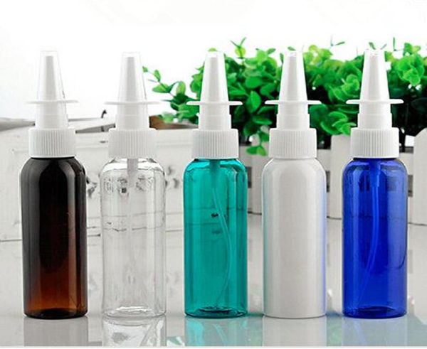 

10pcslot 60ml round shoulder pet bottle medical nasal spray straight drop fine mist empty plastic sample5231180