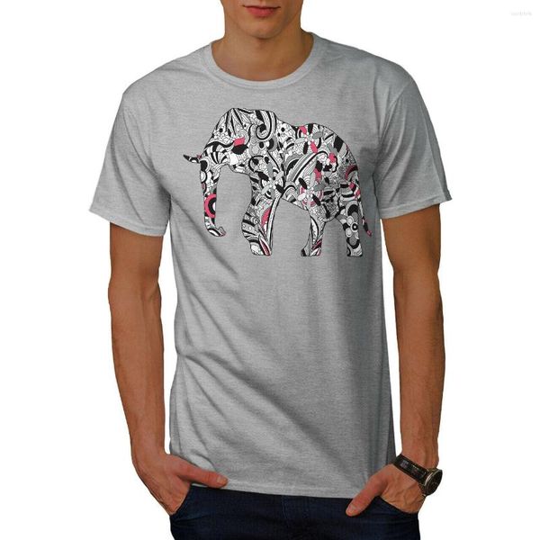 

men's t shirts elephant mens t-shirt psychodelic graphic design printed tee, White;black