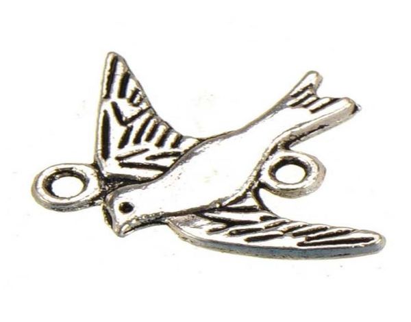 

jewelry findings diy connectors charms bracelets earrings crafts necklaces 1 and 1 hole vintage silver animal birds metal new 21x16752565