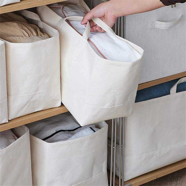 

basket wardrobe cotton linen clothing storage basket fabric folding large portable toy sundries storage baskets storage organizer white