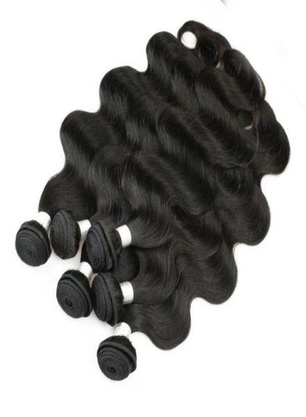 

6 bundles body wave hair weave whole natural brown unprocessed brazilian peruvian cambodian malaysian raw virgin indian human 31016148989, Black