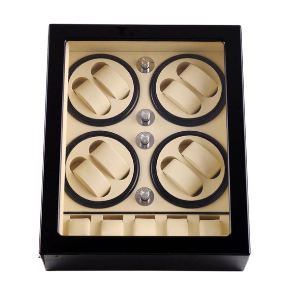 

watch winder lt wooden automatic rotation 85 cases storage case display box new style inside white outside black7244137, Black;blue