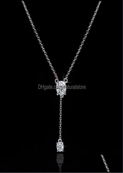 

pendant necklaces pendants jewelry ll romantic long lab diamond real 925 sterling sier party wedding ch 4t5593945, Silver