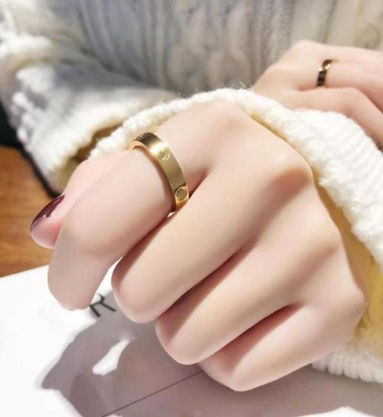 

rose gold ring stainless steel crystal wedding woman jewelry men promise for female gift engagement love screw rings size 511mm w7215499, Silver