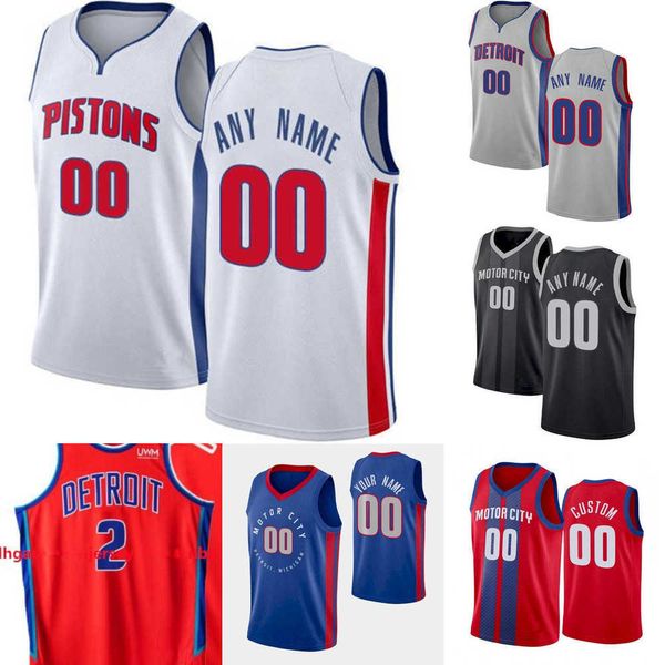 

75th custom men jersey women youth 2 cade cunningham 55 luka garza 7 killian hayes 5 frank jackson detroit''pistons''bas, Black;red