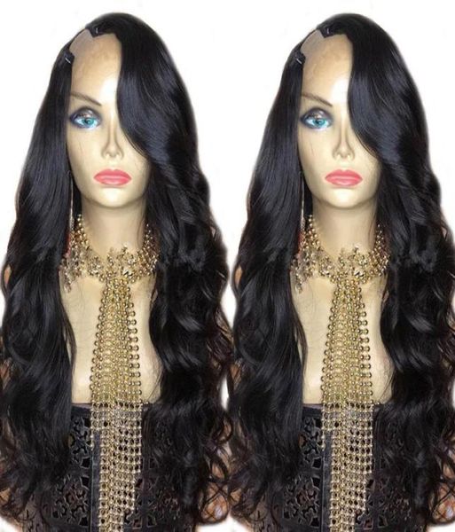 

u part wigs remy peruvian body wavy upart wig side part unprocessed virgin hair u part human hair wigs for black women73336239889255, Black;brown