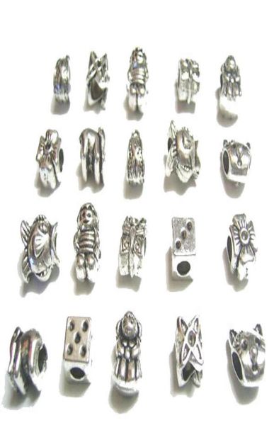 

50pcslot mix style tibet silver charms metals loose beads for diy craft fashion jewelry gift c184338028, Black