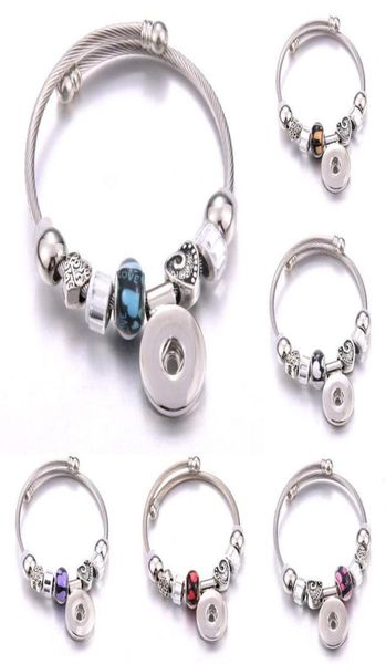 

charm bracelets elasticity snap button bracelet heart crystal bangles beads jewelry making fit 18mm buttons6978183, Golden;silver