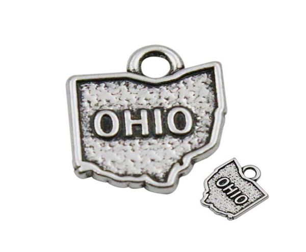 

whole american state map charms jewelry ohio alloy charms 1417mm 50pcsot aac10736924489, Bronze;silver
