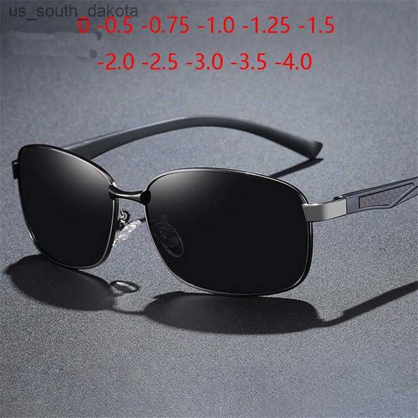 

sunglasses 0 -0.5 -0.75 -1.0 to -4.0 gray/blue/silver lens prescription sunglasses men polarized myopia lens square pilot sun glasses male l, White;black