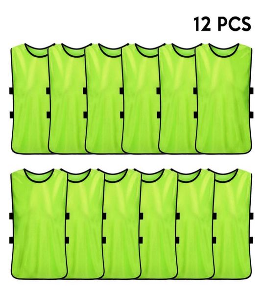 

12 pcs adults soccer team sports training jerseys quickdry breathable training bib vest outdoor sports vest7011570