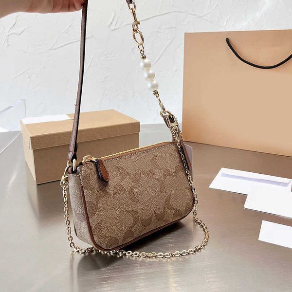 

luxury pearl half moon bag flower axilary lady clutch bags leather plain embroidery floral letter hardware fashion chains wallet zipper 0613
