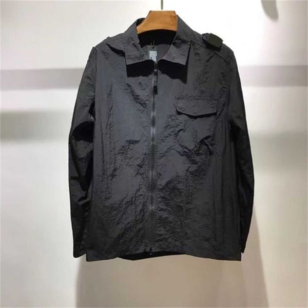

brand men's toney jackets double-zip embroidered shoulder strap thin nylon long-sleeved jacket functional work clothes gsfn, Black;brown