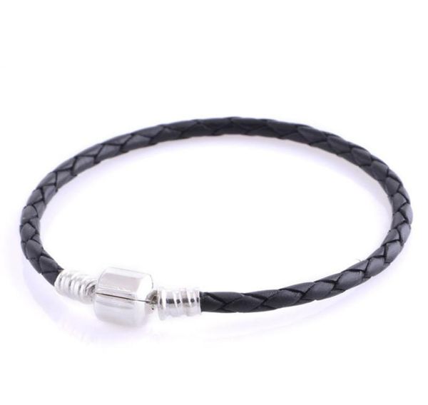

leather bracelet 925 sterling silver fits original style bracelets any necklace european style8031380, Golden;silver