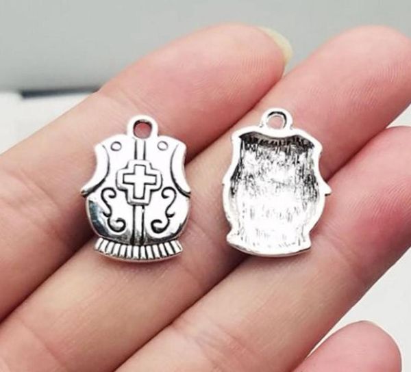 

150pcs antique silver alloy cross shield charm pendants for jewelry making bracelet necklace diy accessories 15x228mm a6612580757, Bronze;silver