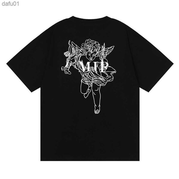 

men's casual summer clothing luxury fashion cupid angels print t-shirts men women designer tees shirt mens streetwear clothing crew nec, White;black