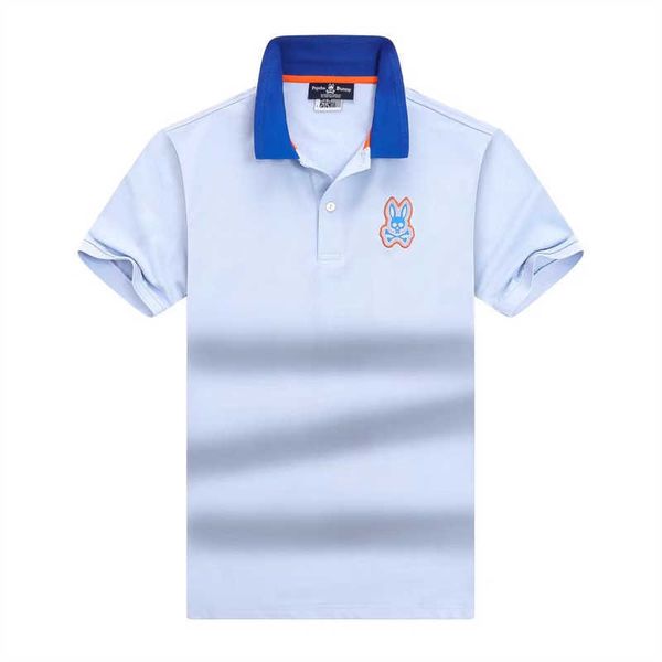 

psycho bunny designer men's polo shirts american fashion brand casual cotton stand collar short sleeve sports wear animal embroidery lo, White;black