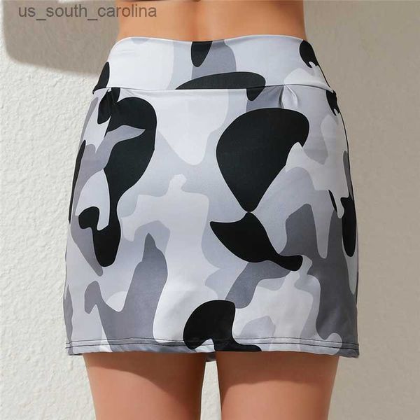 

skirts women fitness short camouflage sports skirt shorts high waist jogger short pant summer casual printed skirt woman clothing l230522, Black