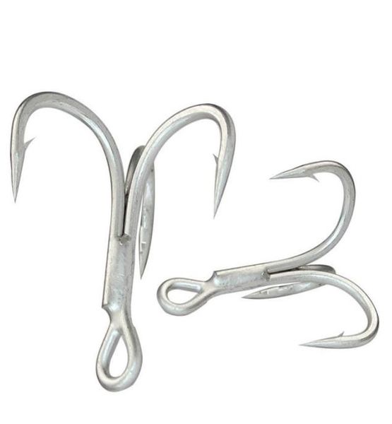 

50pcslot stronger fishing hooks sharp quardruple reinforced anchor hook treble three fishing hook 4x times lure three fork three 7163443