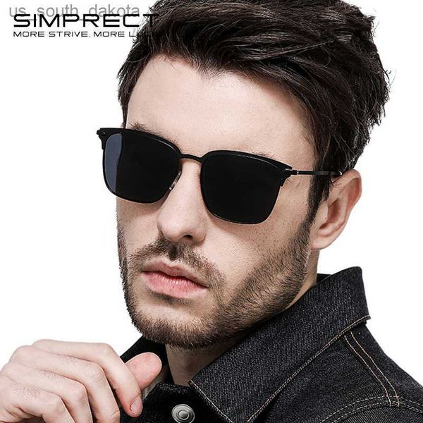 

sunglasses simprect polarized sunglasses men uv400 square sunglasses retro sun glasses for men anti-glare driver's oculos l230523, White;black