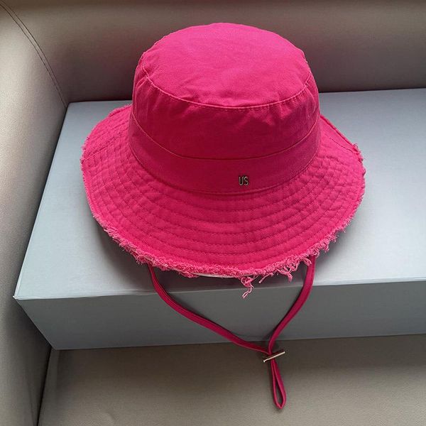 

cotton le bob bucket hat wide brim hats designers women sun proof casquette homme frayed birm tassels fashion decorative letter cap designer, Blue;gray