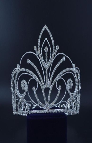 

crowns full circle shape for miss beauty pageant contest crown auatrian rhinestone crystal hair accessories for party show 02430515858464, White;golden