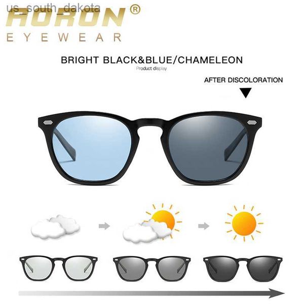 

sunglasses aoron polarized pchromic sunglasses men /women classic round sun glasses tr frame aluminum magnesium leg l230523, White;black
