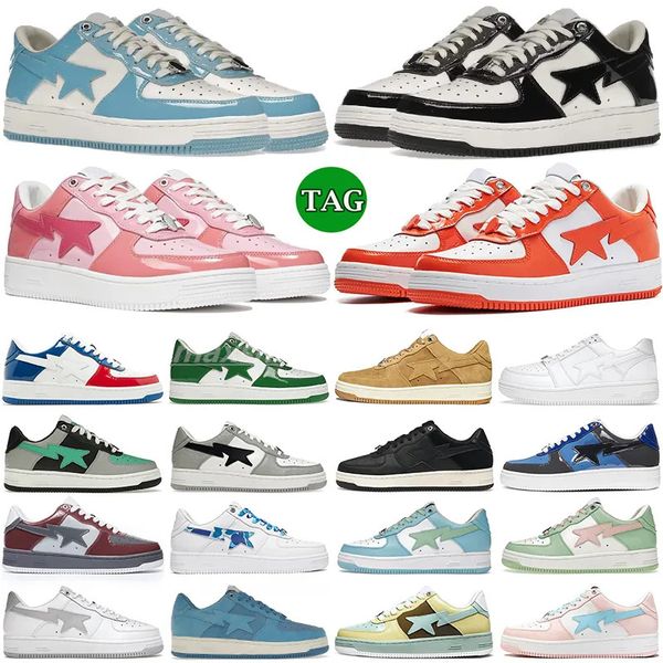 

bapesta sta low men women casual shoes designer nigo bathing apes mens sneaker grey black patent leather green white abc camo blue pink sued