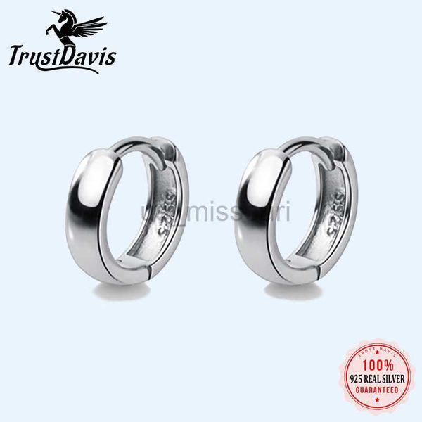

stud trustdavis manwomen's 925 sterling silver hoop earrings cute neat gift for girlsboys fine jewelry accessory party gift da1417 j230, Golden;silver