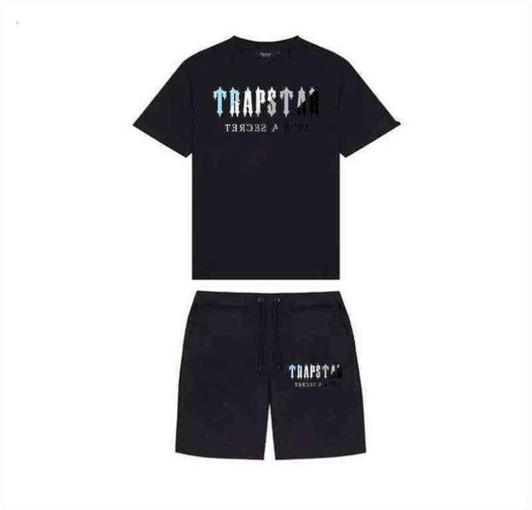 

trapstar mens shorts and t shirt set tracksuits designer couples towel embroidery letter men039s sets womens round neck trap st3886443, Gray