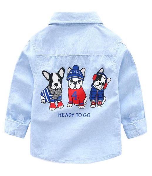 

2018 new arrival enfant boys girls shirts cotton children clothes long sleeve classic cartoon dog kids blouses boys shirt 26y2211066, White;black
