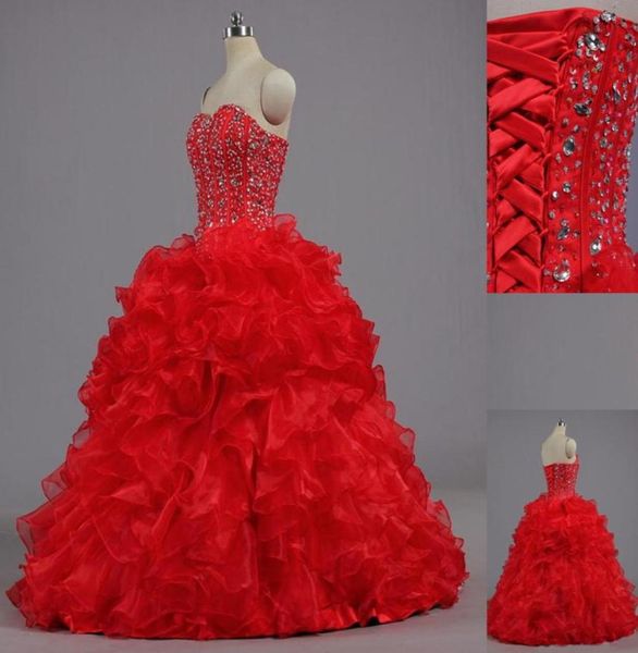 

new red ball gown quinceanera dresses 2016 sweetheart sequins beads floor length prom party sweet 16 dress wd2138468717, Blue;red