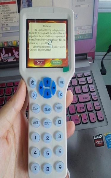 

english super handheld rfid nfc copier reader writer cloner 9 frequency 5pcs 125khz card5pcs 1356mhz uid changeable card8527654