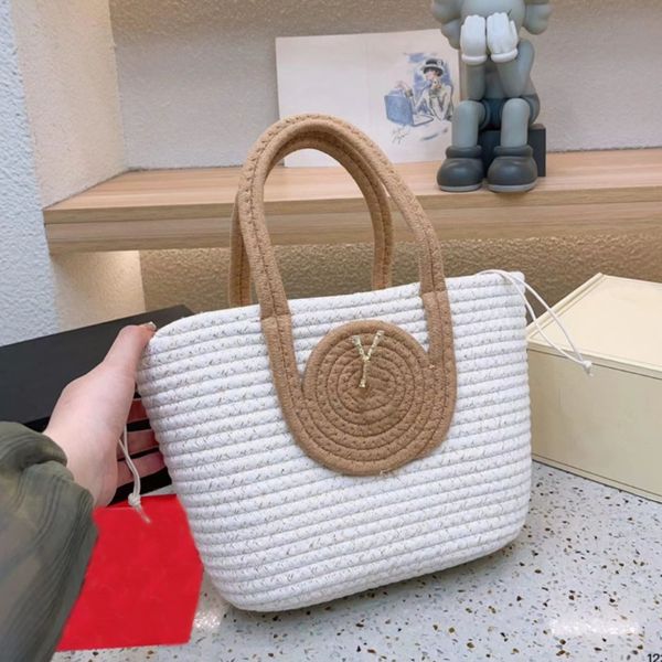 

2023 woman straw beach bags designer bag crochet tote bag handbag luxurys handbags small shopping totes fashion gold letter 5a