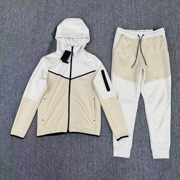 

2023 mens tracksuit polo suit hooded fleece zipper thick designer tech jacket pant tracksuit men sports pants jogger trousers tracksuits tec, White;black
