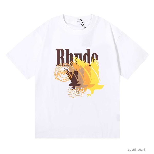 

rhude t shirt fashion men shirts 23style casual cotton t-shirts women short sleeve us size s-xxl, White;black