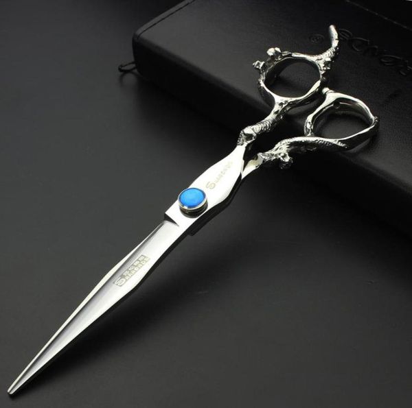 

7 inch professional cutting hair scissors for hairdresser japanese steel sapphire haircut barbershop shears makas5847287