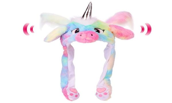 

animal hat with plush moving ears jumping pop up beating hats dress up cosplay for kids girls boys6107864, Blue;gray