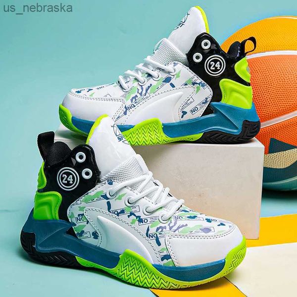 

athletic outdoor professional antishock highkids basketball shoes breathable comfortable children's sneakers nonslip sports shoes for b, Black