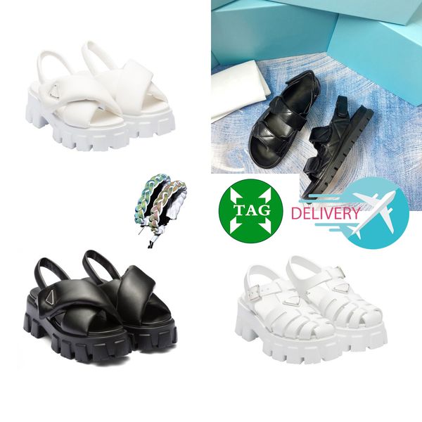 

luxurys shoes famous slipper fashion women foam sandals prad platform designer slides soft leather summer triangle outdoors womens, Black