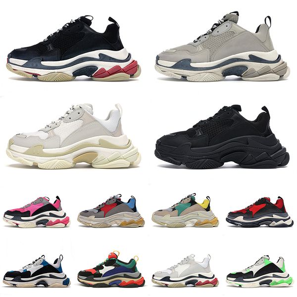 

triple s casual shoes sneakers clear sole platform large increasing black white red neon green crystal designers sports fashion men women wo