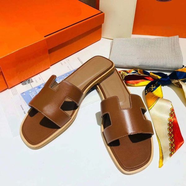 

beach sandals classic genuine leather slippers designer slides women flat slide flip flops crocodile skin sandal womens shoes fashion slippe, Black
