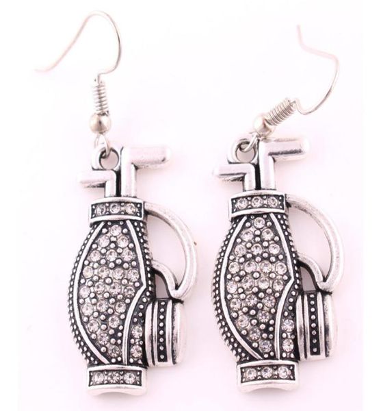 

sporty style jewelry women earrings golf bag shape design attractive with beautiful crystals zinc alloy provide drop8266494, Golden