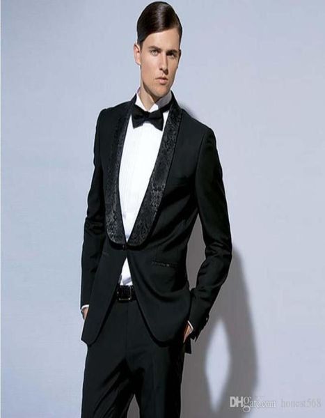 

and fine one button groomsmen shawl lapel groom tuxedos men suits weddingpromdinner man blazerjacketpantstie a5692577781, Black;gray